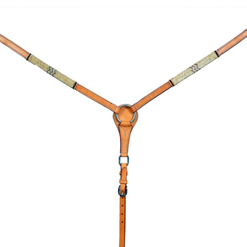 Natural Rawhide Horse Western leather Breast Collar Tan